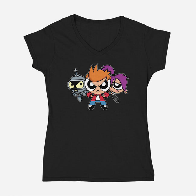 The Planetpuff Express-Womens-V-Neck-Tee-Barbadifuoco