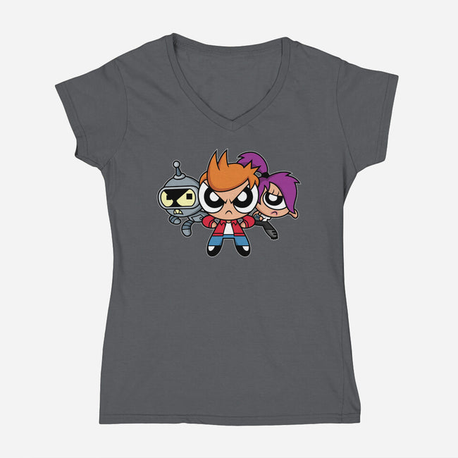 The Planetpuff Express-Womens-V-Neck-Tee-Barbadifuoco