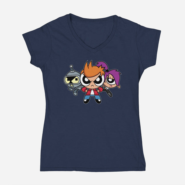 The Planetpuff Express-Womens-V-Neck-Tee-Barbadifuoco