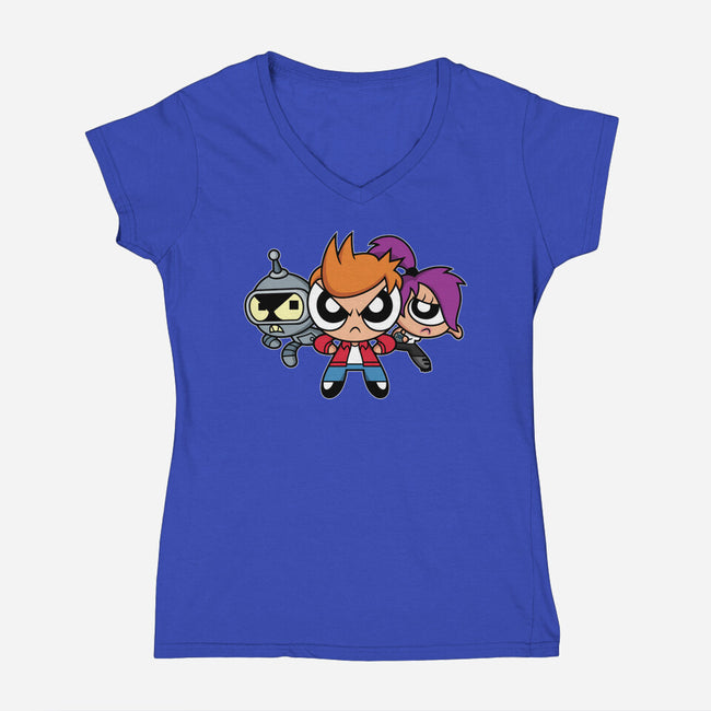The Planetpuff Express-Womens-V-Neck-Tee-Barbadifuoco