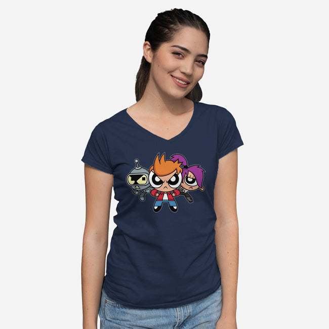 The Planetpuff Express-Womens-V-Neck-Tee-Barbadifuoco