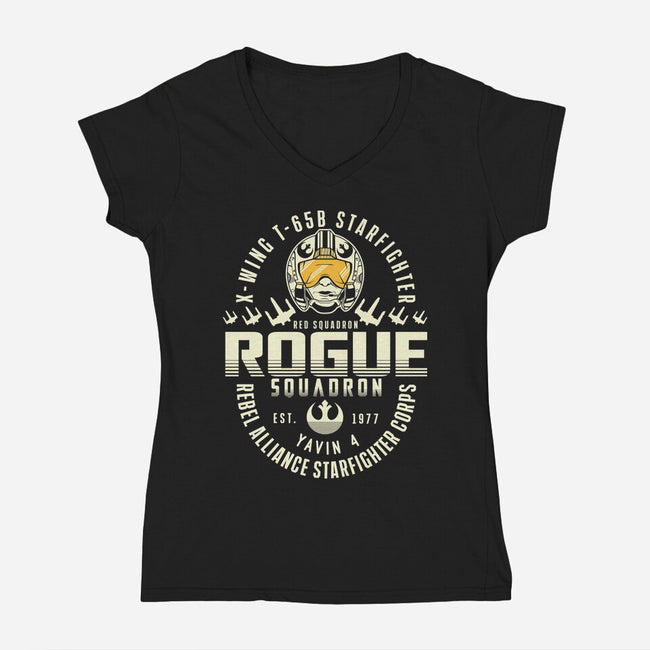 The Rogue Squadron-Womens-V-Neck-Tee-CarloJ1956