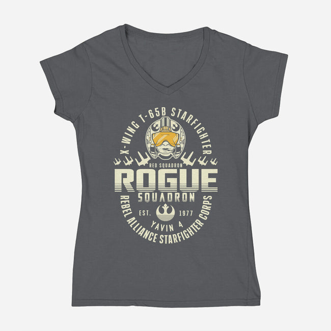The Rogue Squadron-Womens-V-Neck-Tee-CarloJ1956