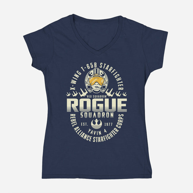 The Rogue Squadron-Womens-V-Neck-Tee-CarloJ1956