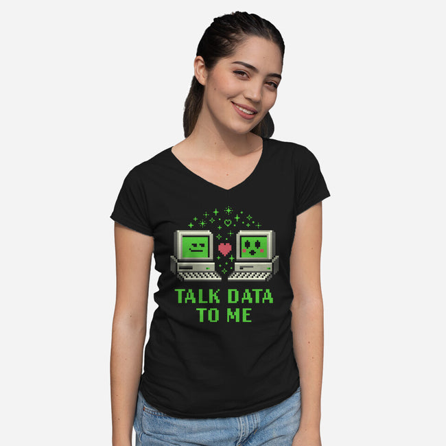 Talk Data To Me-Womens-V-Neck-Tee-Herk Up Tees