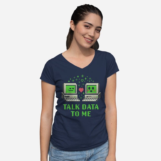 Talk Data To Me-Womens-V-Neck-Tee-Herk Up Tees