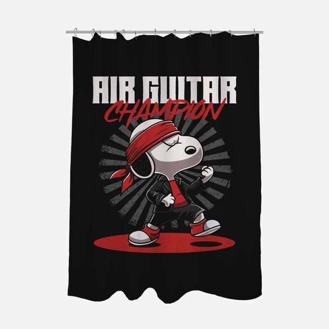 Air Guitar Champion-None-Polyester-Shower Curtain-Herk Up Tees