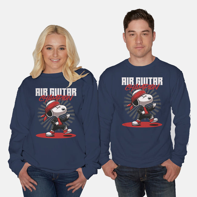 Air Guitar Champion-Unisex-Crew Neck-Sweatshirt-Herk Up Tees