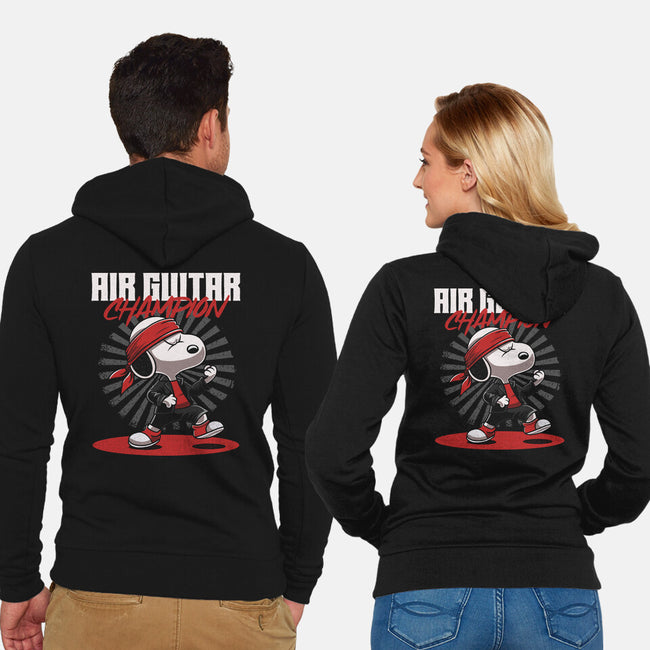 Air Guitar Champion-Unisex-Zip-Up-Sweatshirt-Herk Up Tees