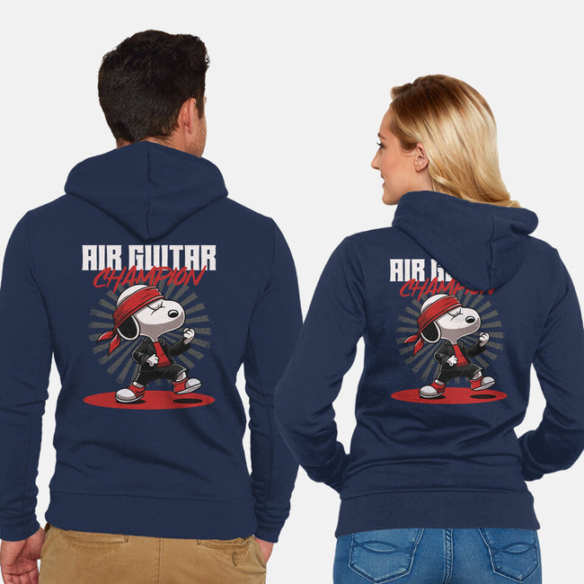 Air Guitar Champion-Unisex-Zip-Up-Sweatshirt-Herk Up Tees