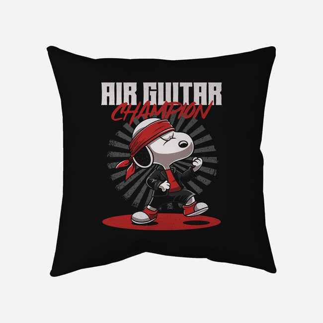 Air Guitar Champion-None-Removable Cover w Insert-Throw Pillow-Herk Up Tees