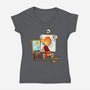 Guybrush Triple Self-Portrait-Womens-V-Neck-Tee-jasesa