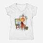 Guybrush Triple Self-Portrait-Womens-V-Neck-Tee-jasesa