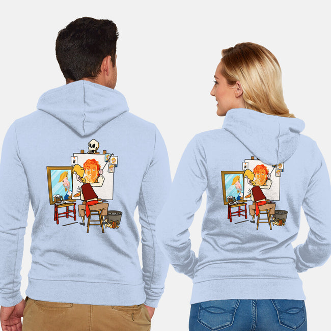 Guybrush Triple Self-Portrait-Unisex-Zip-Up-Sweatshirt-jasesa