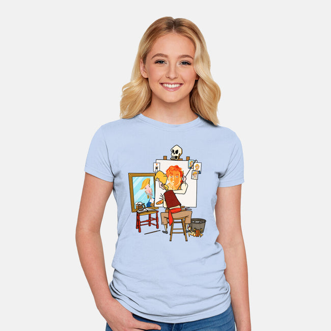 Guybrush Triple Self-Portrait-Womens-Fitted-Tee-jasesa