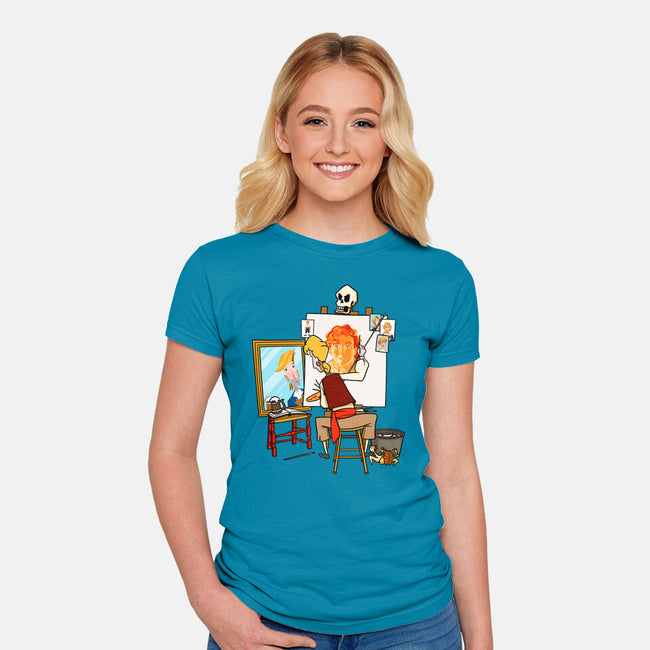 Guybrush Triple Self-Portrait-Womens-Fitted-Tee-jasesa