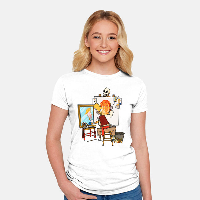 Guybrush Triple Self-Portrait-Womens-Fitted-Tee-jasesa