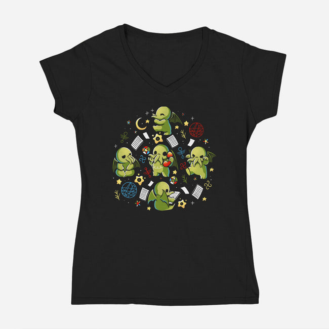 Demon Call-Womens-V-Neck-Tee-Vallina84