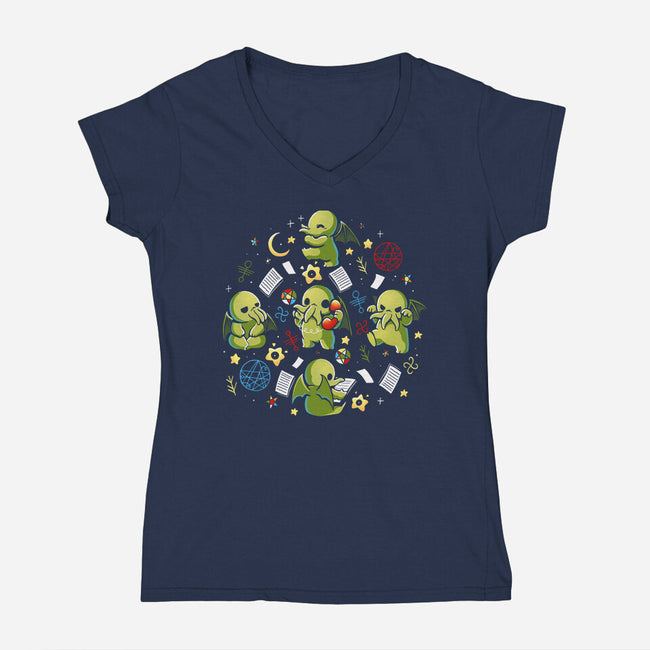 Demon Call-Womens-V-Neck-Tee-Vallina84