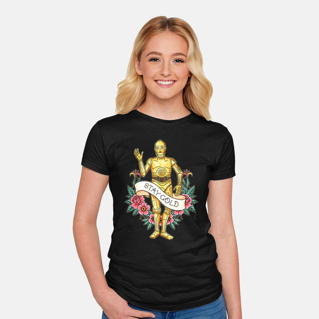 Stay Good Stay Gold-Womens-Fitted-Tee-P1yu5h