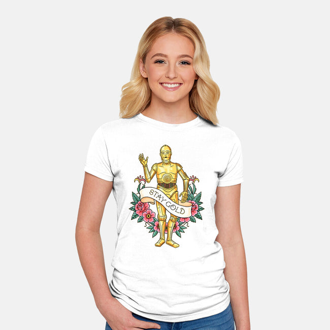 Stay Good Stay Gold-Womens-Fitted-Tee-P1yu5h