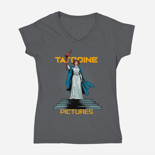 Tatooine Pictures-Womens-V-Neck-Tee-P1yu5h