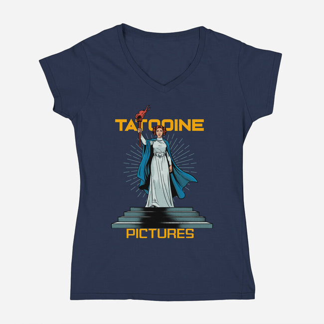 Tatooine Pictures-Womens-V-Neck-Tee-P1yu5h