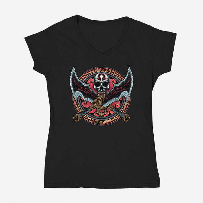 Legend Of The Chaos-Womens-V-Neck-Tee-momma_gorilla