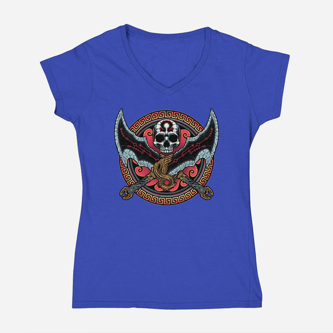 Legend Of The Chaos-Womens-V-Neck-Tee-momma_gorilla