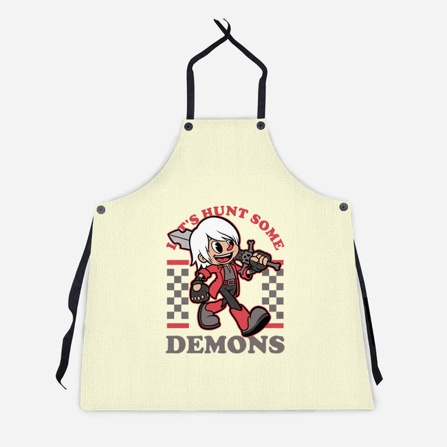 Game Mascot Devil Hunter-Unisex-Kitchen-Apron-Studio Mootant
