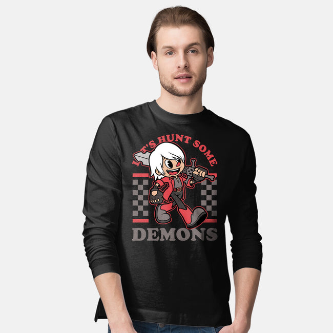 Game Mascot Devil Hunter-Mens-Long Sleeved-Tee-Studio Mootant