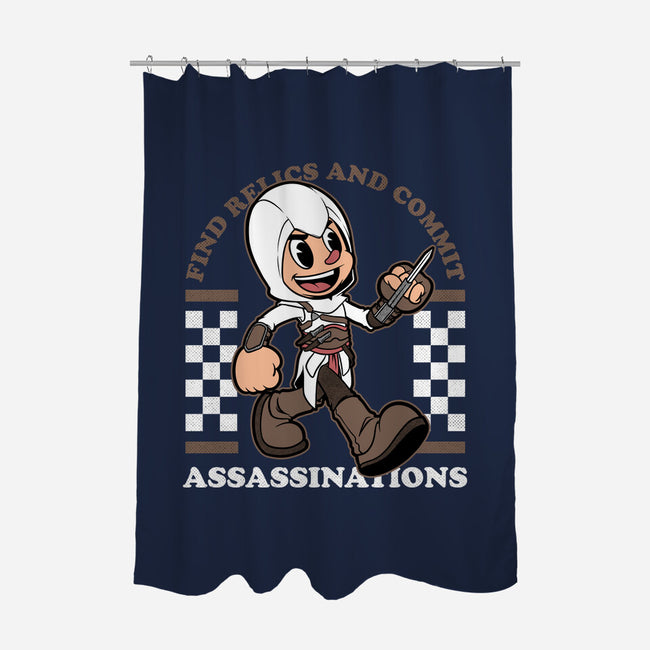 Game Mascot Assassin-None-Polyester-Shower Curtain-Studio Mootant