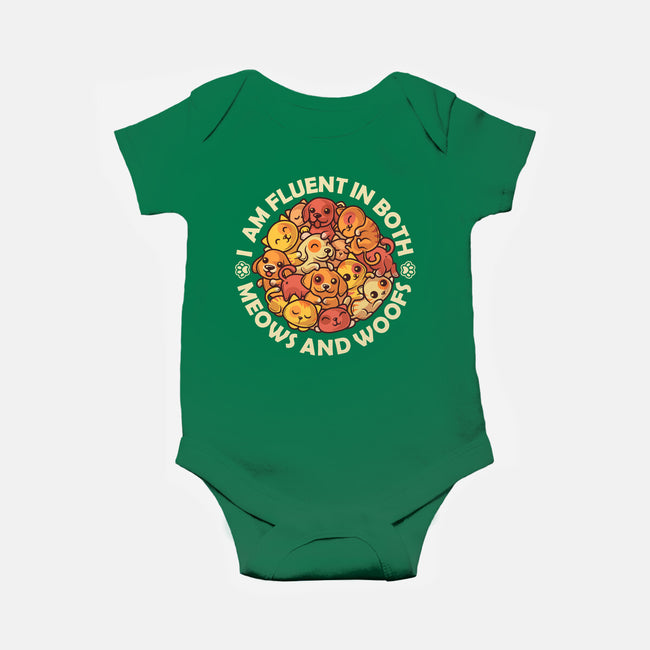 Fluent In Meows And Woofs-Baby-Basic-Onesie-erion_designs