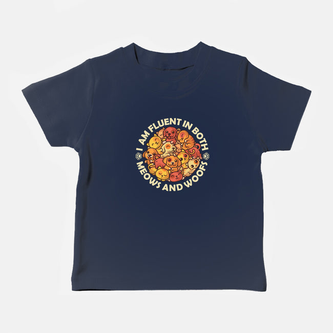 Fluent In Meows And Woofs-Baby-Basic-Tee-erion_designs