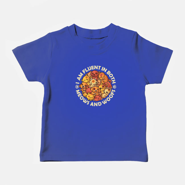 Fluent In Meows And Woofs-Baby-Basic-Tee-erion_designs