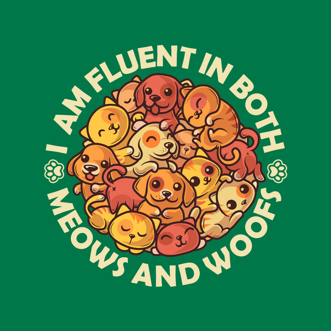 Fluent In Meows And Woofs-Womens-Fitted-Tee-erion_designs