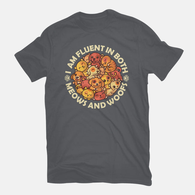 Fluent In Meows And Woofs-Unisex-Basic-Tee-erion_designs