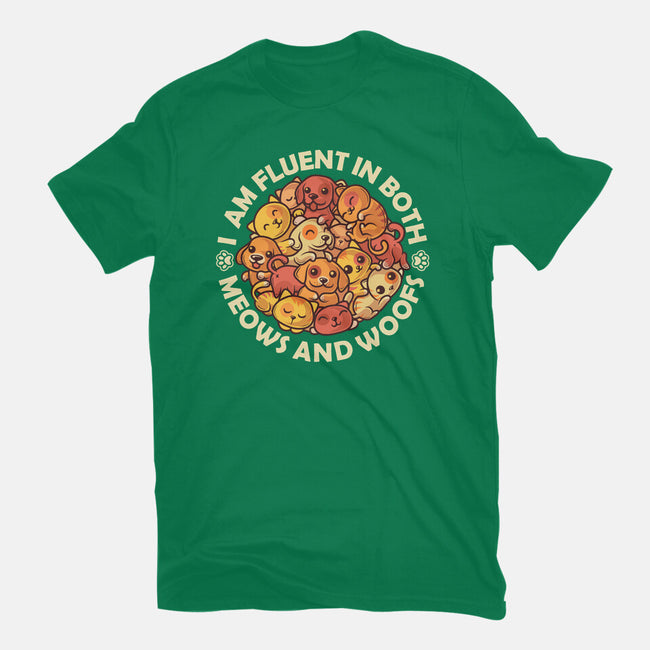 Fluent In Meows And Woofs-Unisex-Basic-Tee-erion_designs
