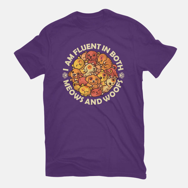 Fluent In Meows And Woofs-Womens-Fitted-Tee-erion_designs