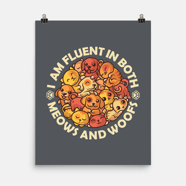 Fluent In Meows And Woofs-None-Matte-Poster-erion_designs