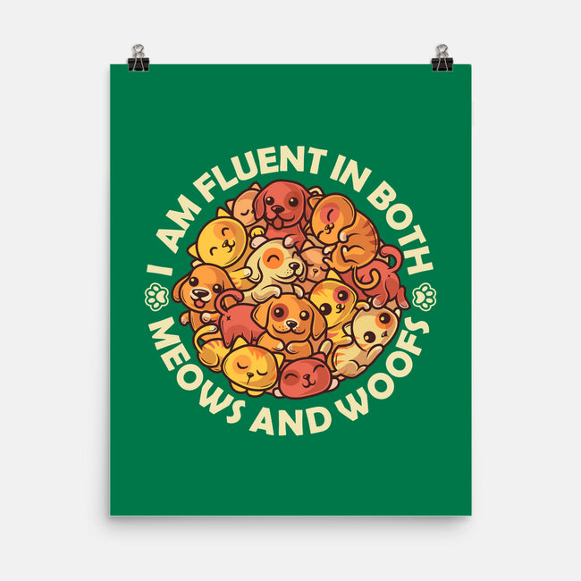 Fluent In Meows And Woofs-None-Matte-Poster-erion_designs