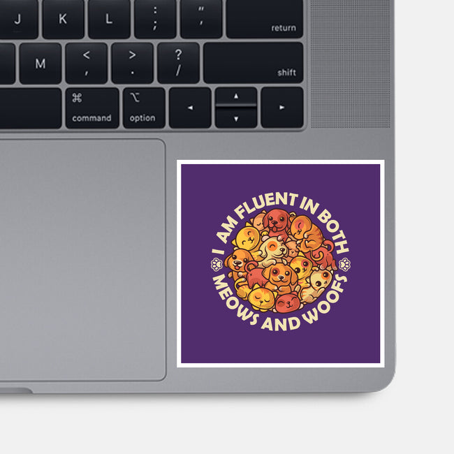 Fluent In Meows And Woofs-None-Glossy-Sticker-erion_designs
