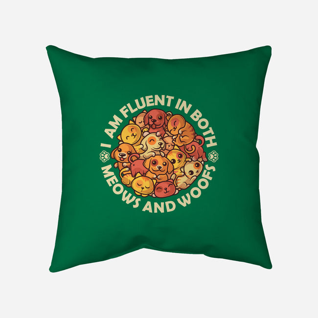 Fluent In Meows And Woofs-None-Removable Cover w Insert-Throw Pillow-erion_designs