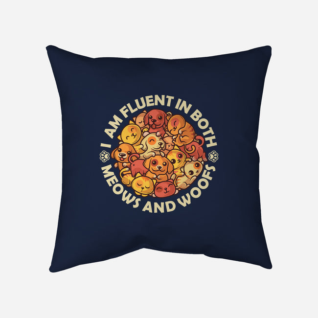 Fluent In Meows And Woofs-None-Removable Cover w Insert-Throw Pillow-erion_designs