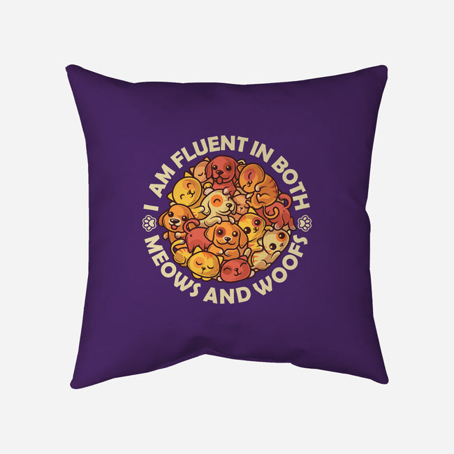 Fluent In Meows And Woofs-None-Removable Cover w Insert-Throw Pillow-erion_designs