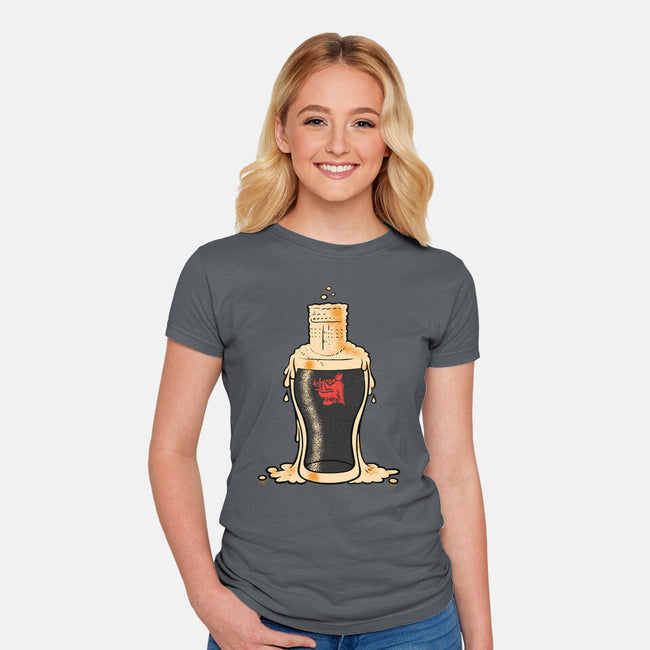 Black Knight Pub-Womens-Fitted-Tee-imisko