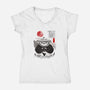 Po The Dragon Warrior-Womens-V-Neck-Tee-grevalra