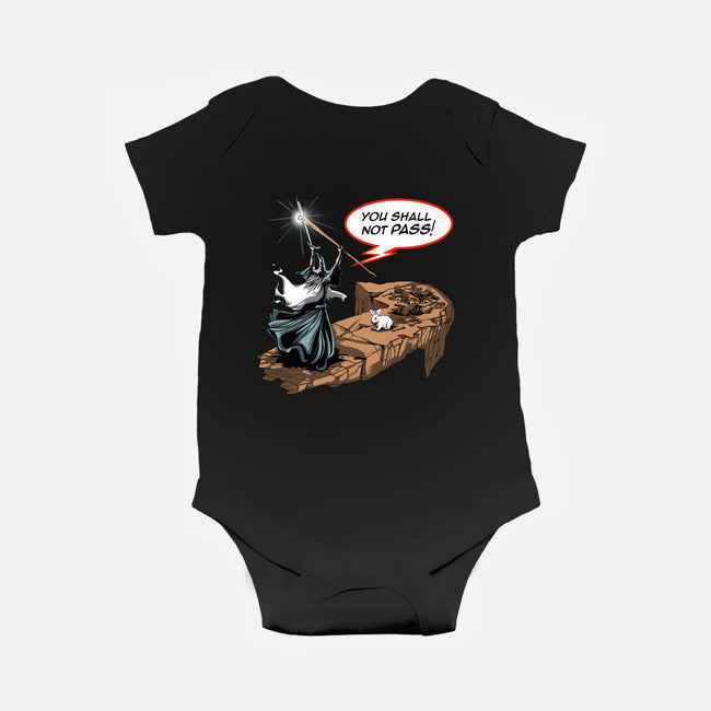 You Shall Not Pass Rabbit-Baby-Basic-Onesie-zascanauta
