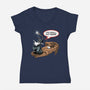 You Shall Not Pass Rabbit-Womens-V-Neck-Tee-zascanauta