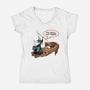You Shall Not Pass Rabbit-Womens-V-Neck-Tee-zascanauta